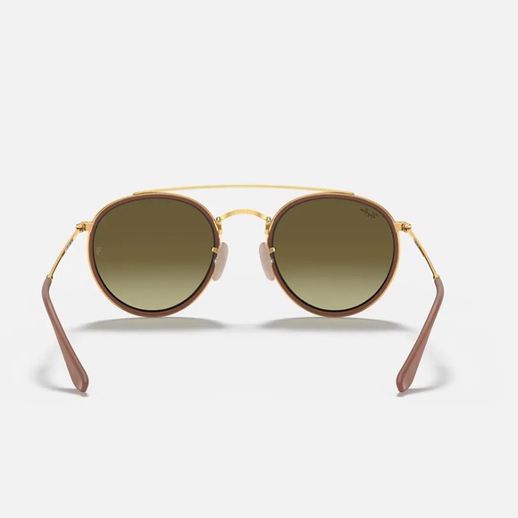 Ray Bans Double Bridge Polished Gold Frames with Copper Lenses Model RB3647N - Picture 6 of 11